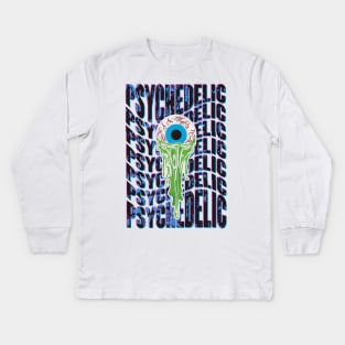 Psychedelic Typo Kids Long Sleeve T-Shirt